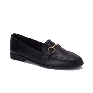 NWOT Black leather horseback bit loafers